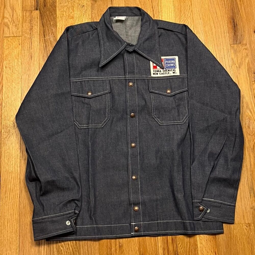 Dead stocl cap n jac Purina uniform 1970s American-vintage Men's denim Jacket